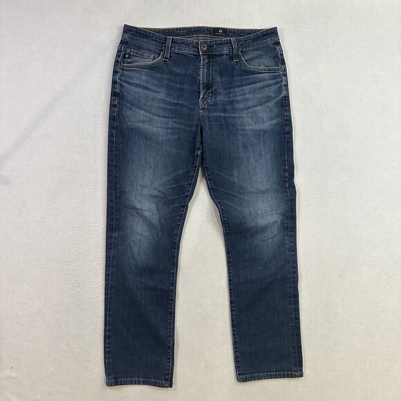 AG Adriano Goldschmied Everett Jeans Mens 33x32 (Fits 33x28) Blue Slim Straight - Picture 1 of 14